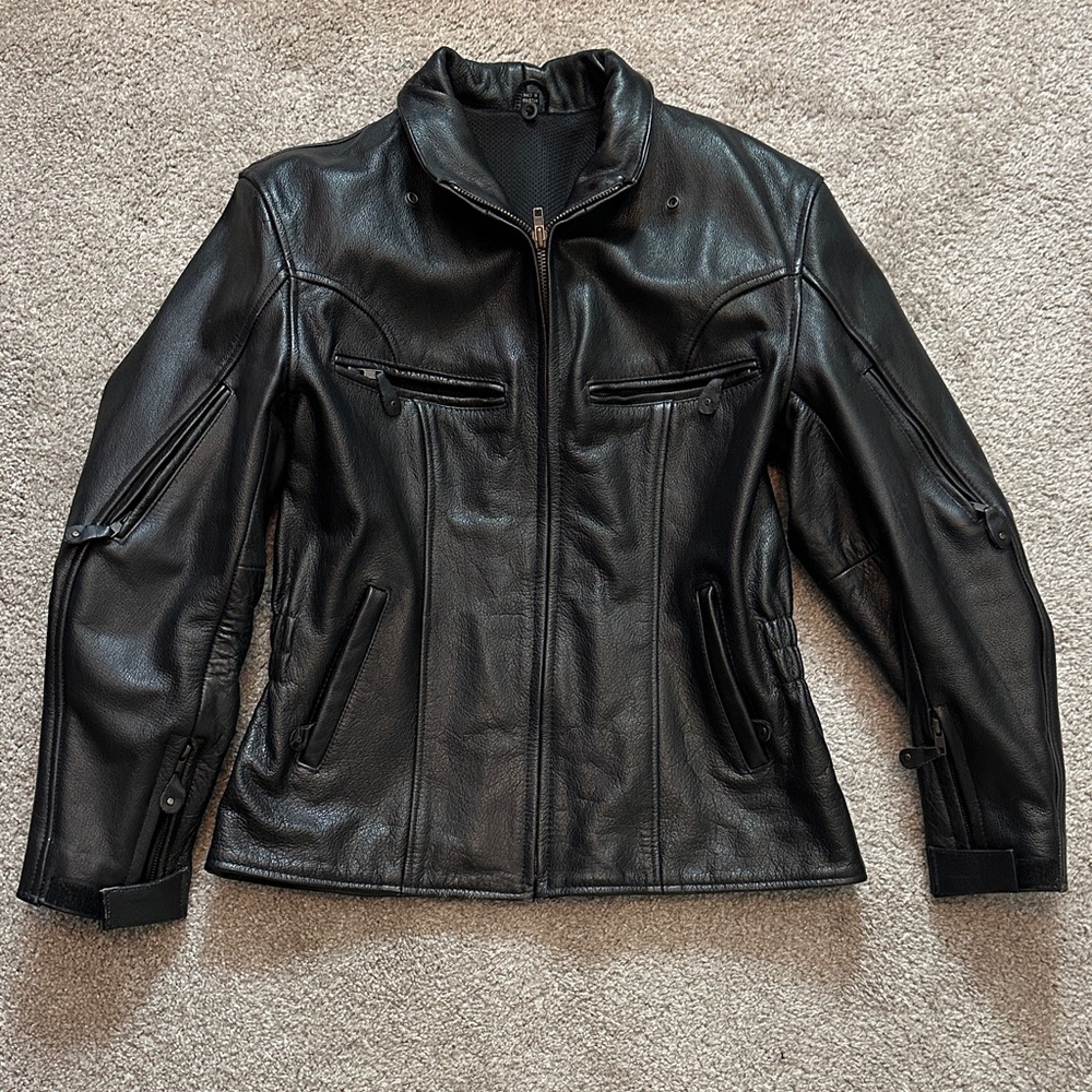 Heavy cowhide Black Leather Jacket for Women